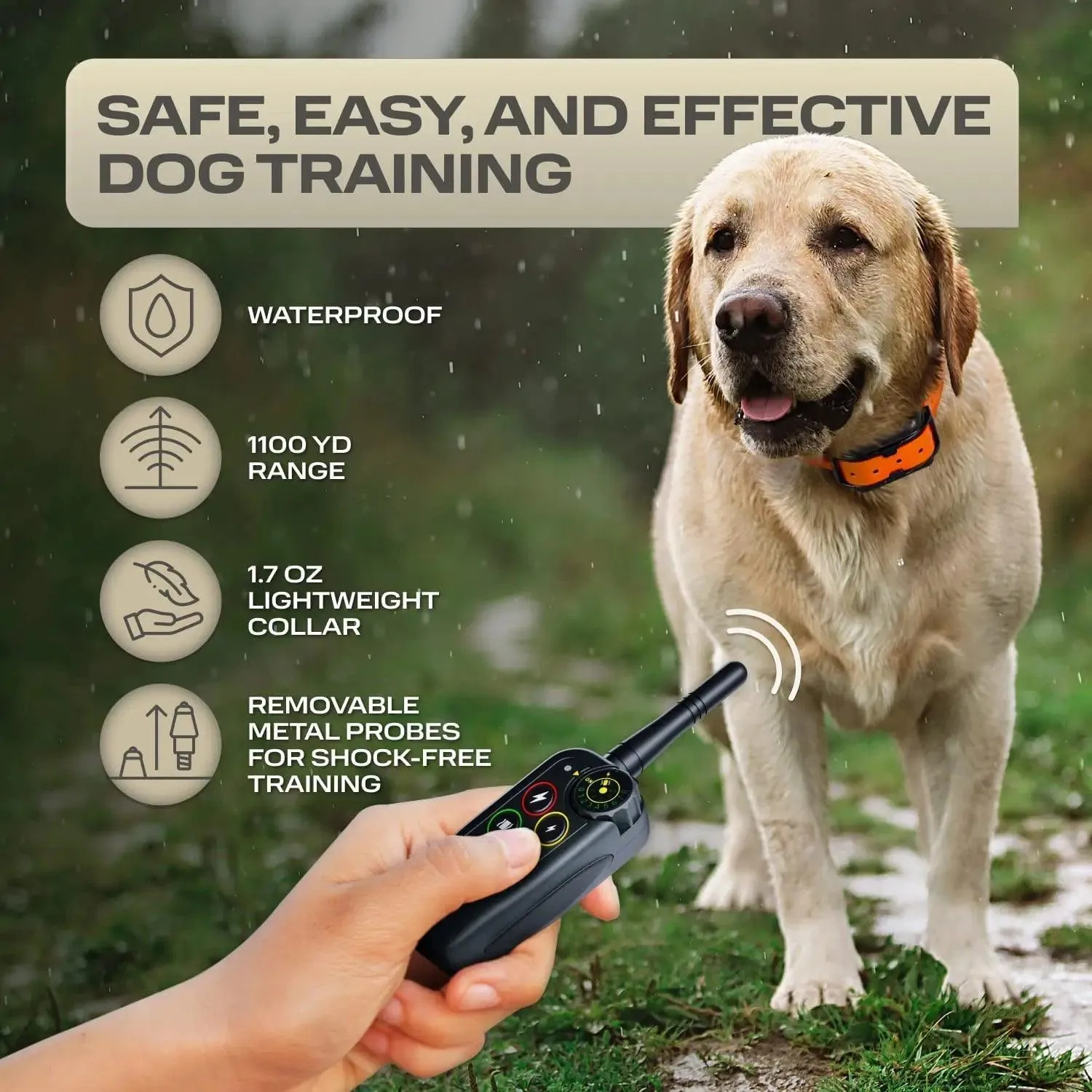 1000m Remote Control Dog Training Collar: Shock Vibration Sound Trainer