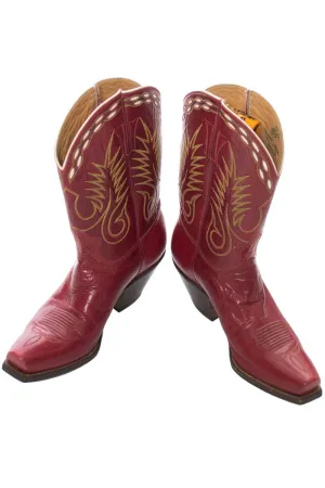 1940s Red Vintage Stewart Romero Cowboy Boots 7.5 RARE