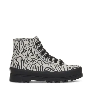 2341 ALPINA ZEBRA PRINT - Ankle Boots - Laced - Unisex - ZEBRA BLACK-WHITE AVORIO