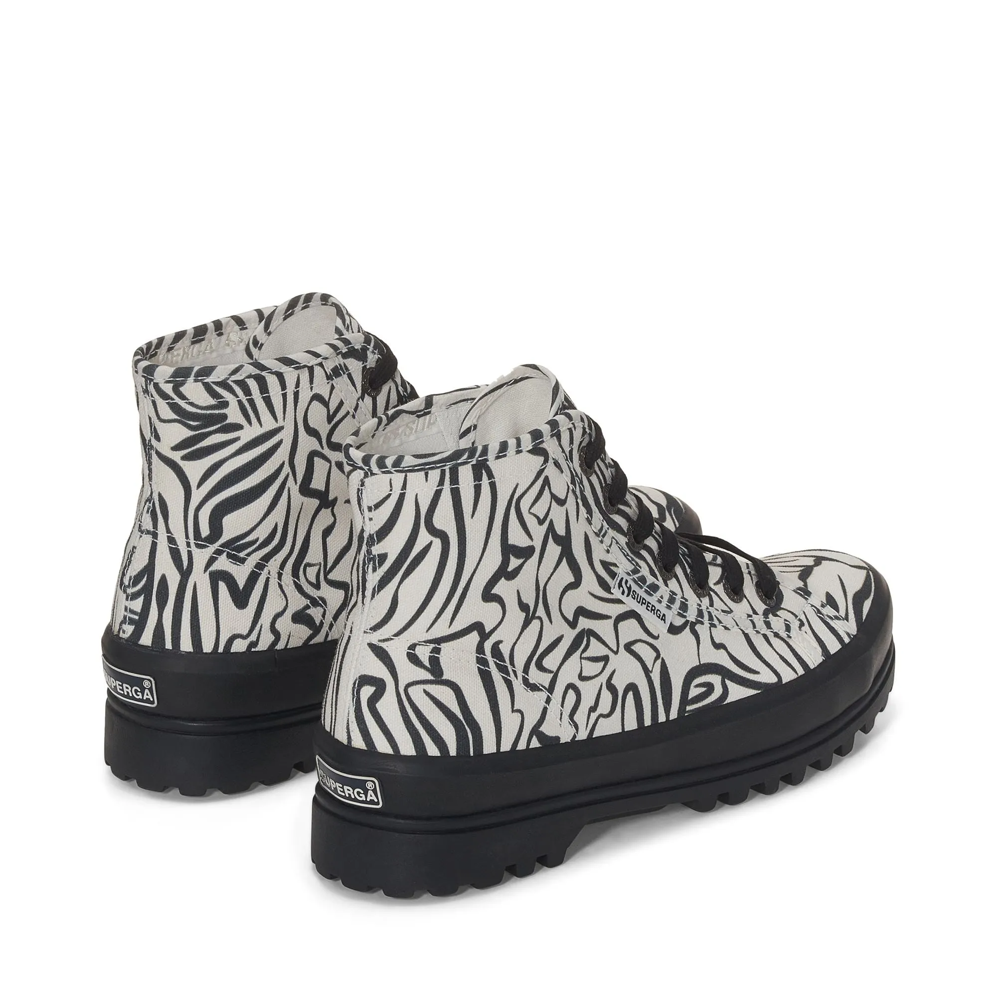 2341 ALPINA ZEBRA PRINT - Ankle Boots - Laced - Unisex - ZEBRA BLACK-WHITE AVORIO