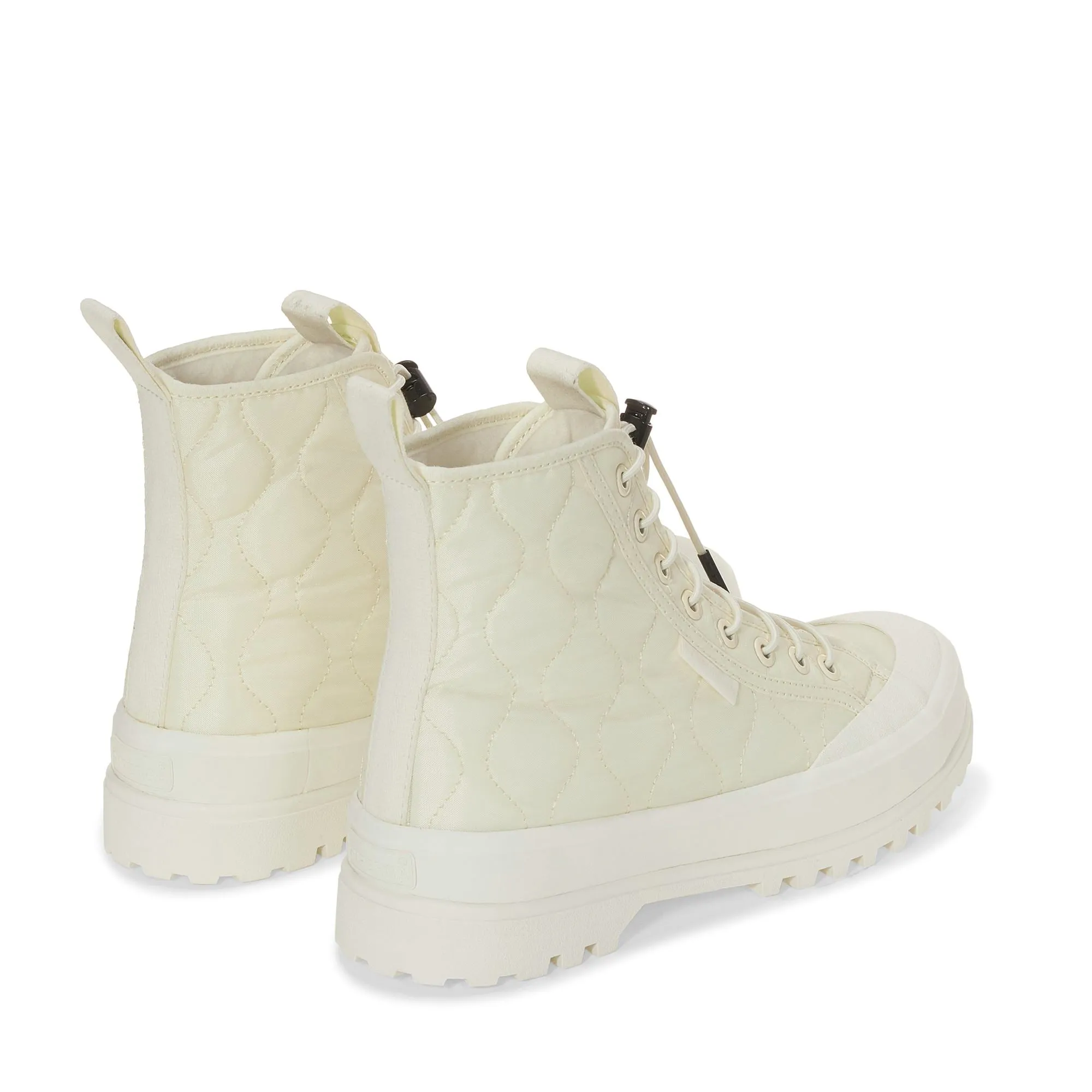 2644 ALPINA QUILTED NYLON - Ankle Boots - Laced - Woman - BEIGE NATURAL-F AVORIO