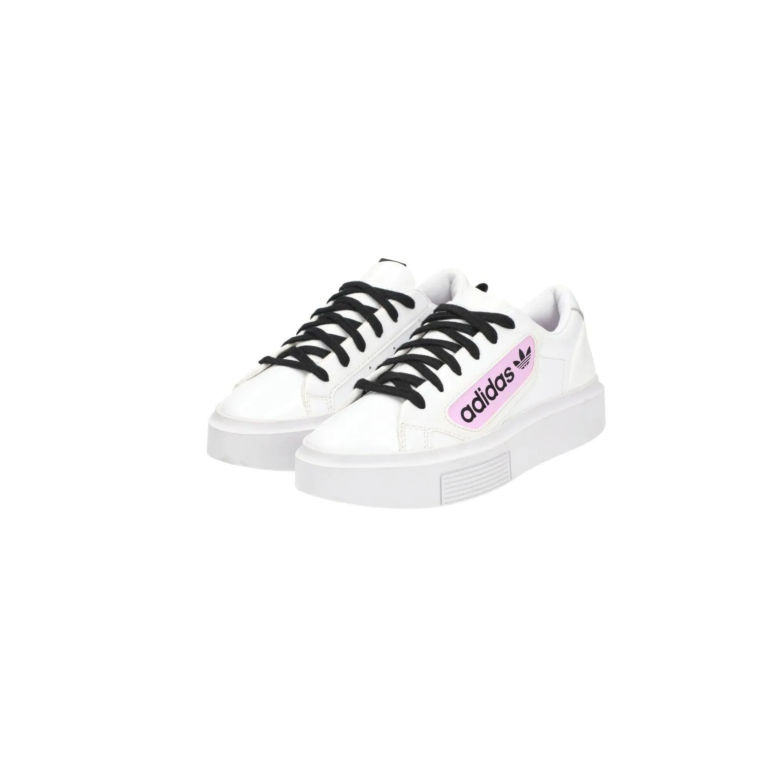 Adidas Originals Sleek Super Low-Top Sneakers Patent Leather White Colour For Women