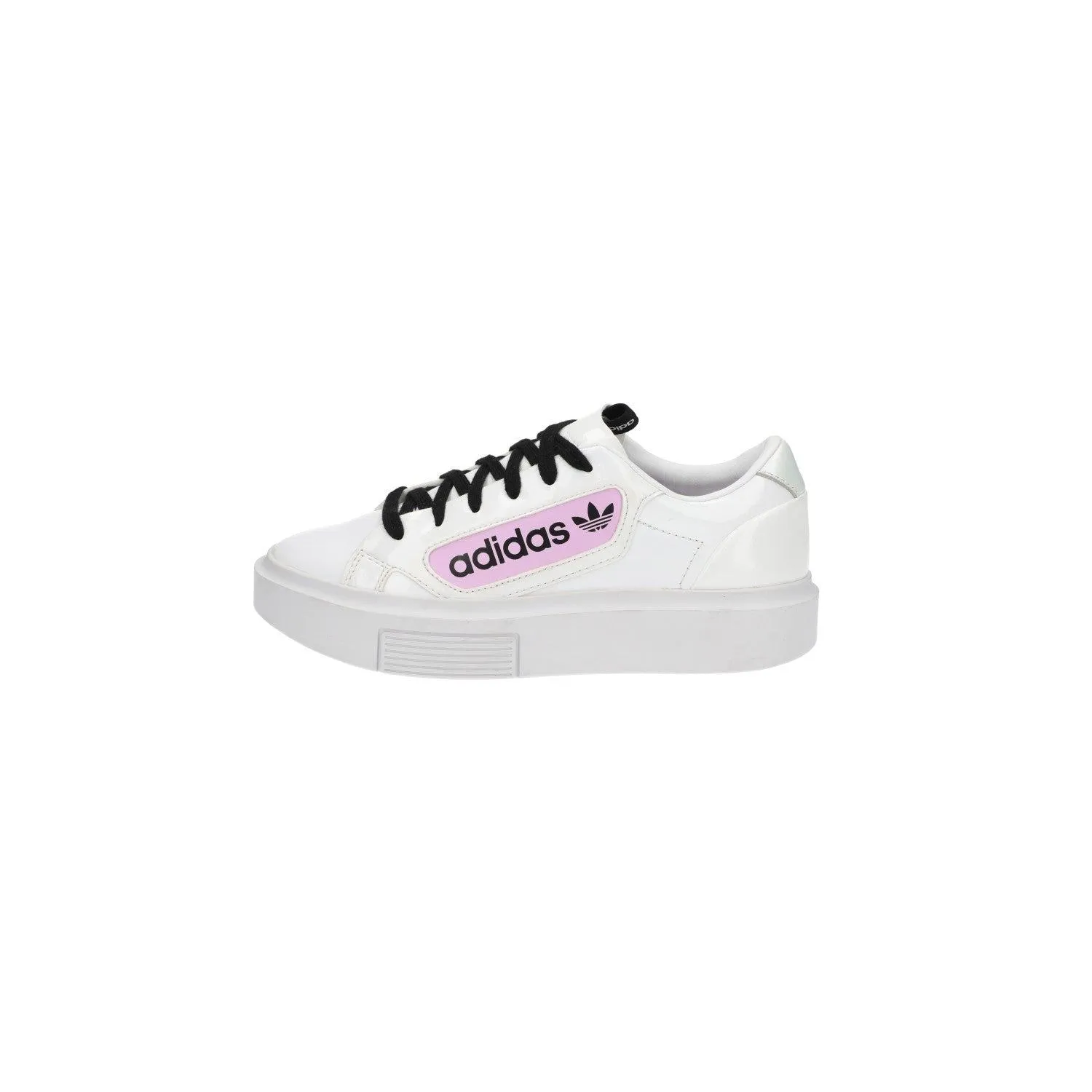 Adidas Originals Sleek Super Low-Top Sneakers Patent Leather White Colour For Women