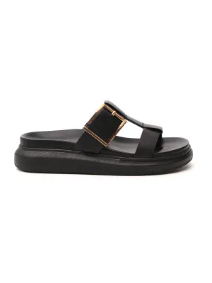 Alexander McQueen Hybrid Buckle Detail Slides