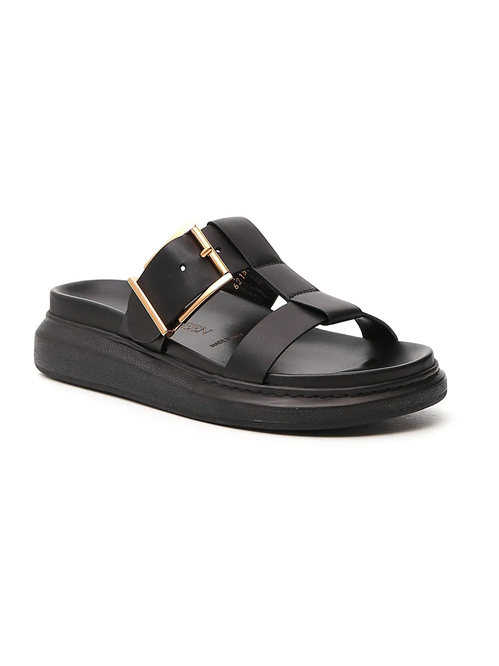 Alexander McQueen Hybrid Buckle Detail Slides