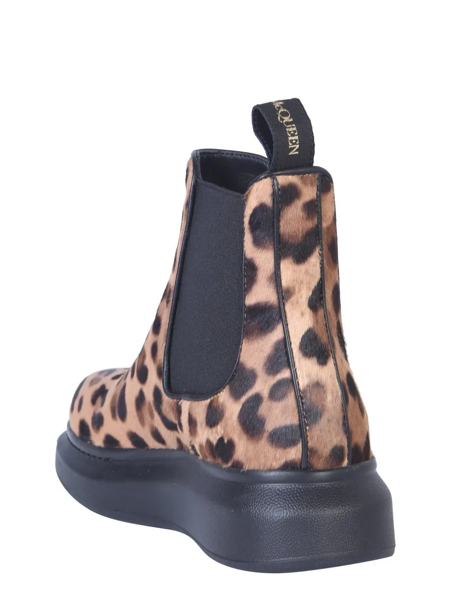 Alexander McQueen Leopard Hybrid Chelsea Boots