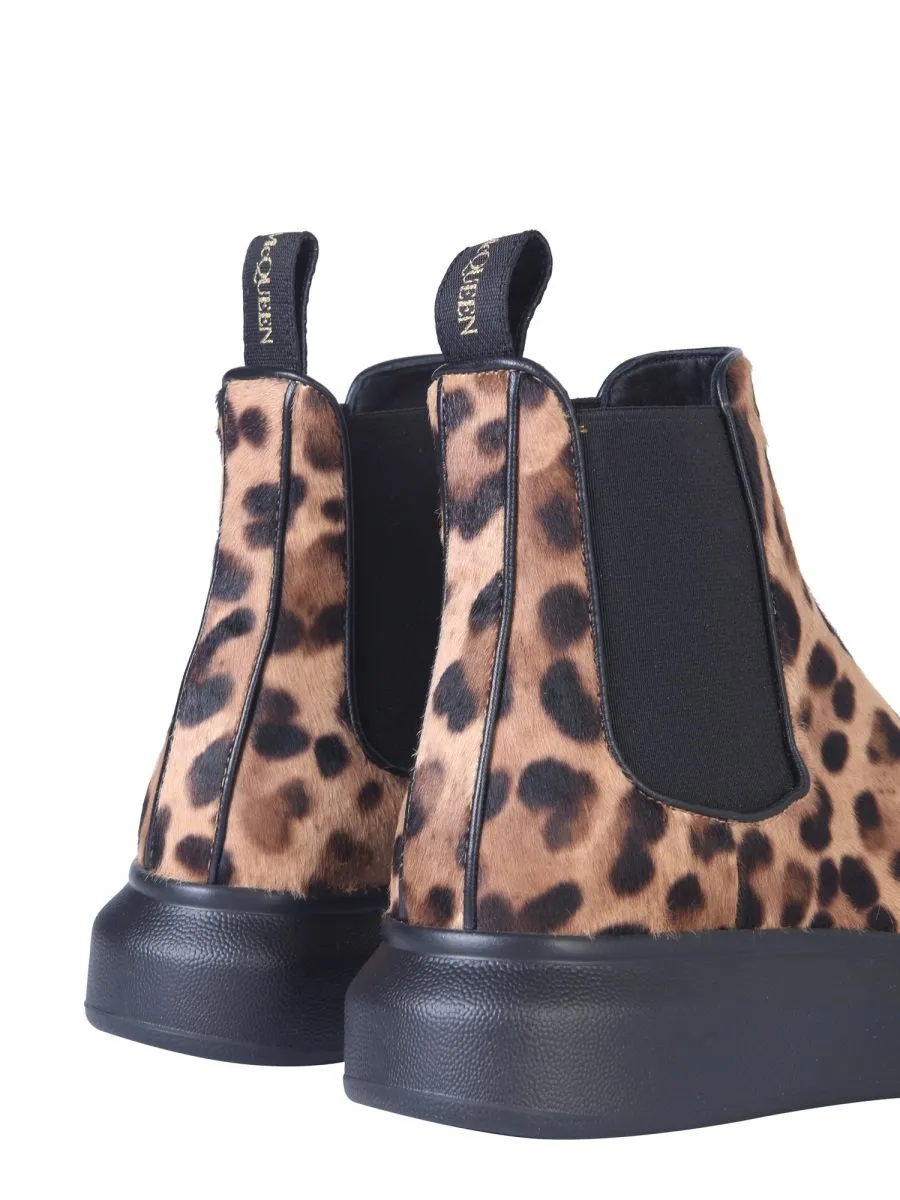 Alexander McQueen Leopard Hybrid Chelsea Boots