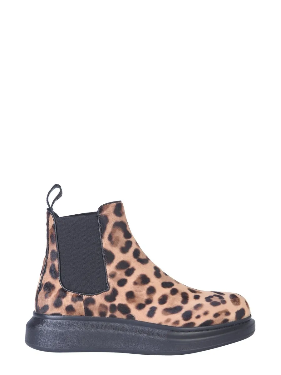 Alexander McQueen Leopard Hybrid Chelsea Boots