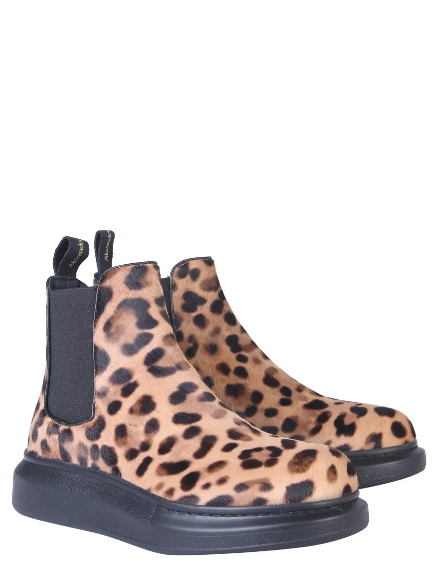 Alexander McQueen Leopard Hybrid Chelsea Boots