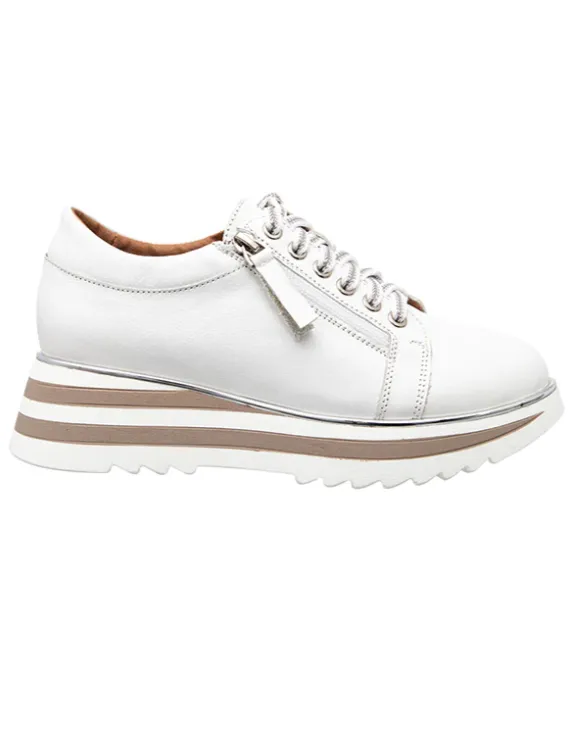 Alfie & Evie 'Hosting' Platform Leather Sneaker - White