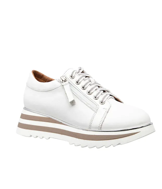 Alfie & Evie 'Hosting' Platform Leather Sneaker - White