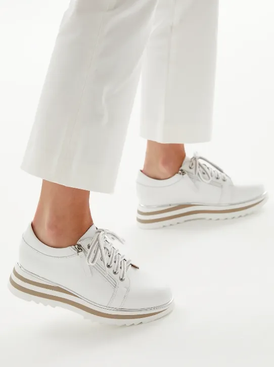 Alfie & Evie 'Hosting' Platform Leather Sneaker - White