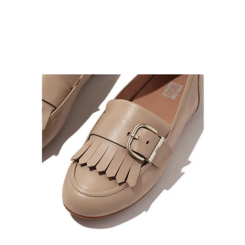 ALLEGRO FRINGE BUCKLED LEATHER LOAFERS