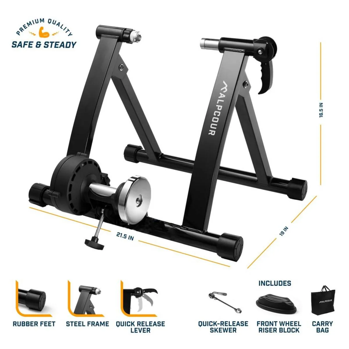 Alpcour Bike Trainer Stand with Magnetic Flywheel