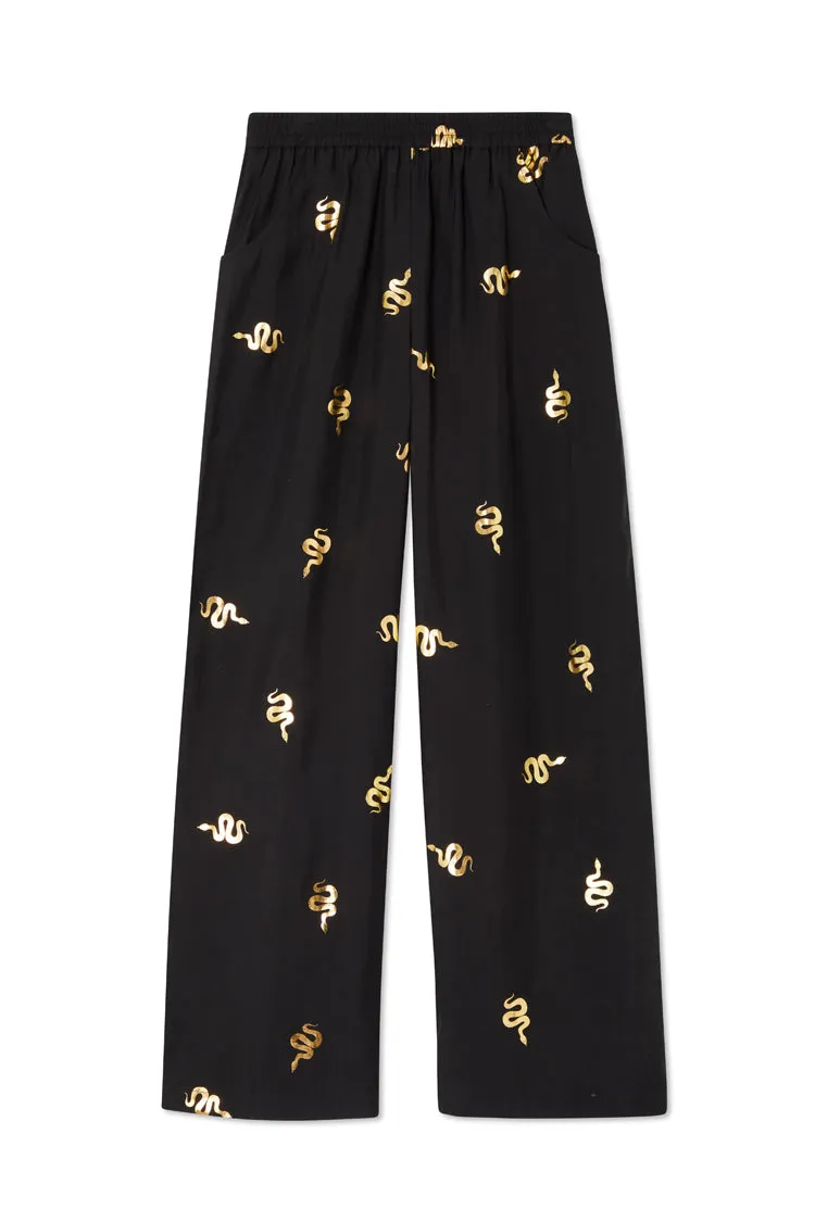 Black Gold Snake Elissa Trousers Petite