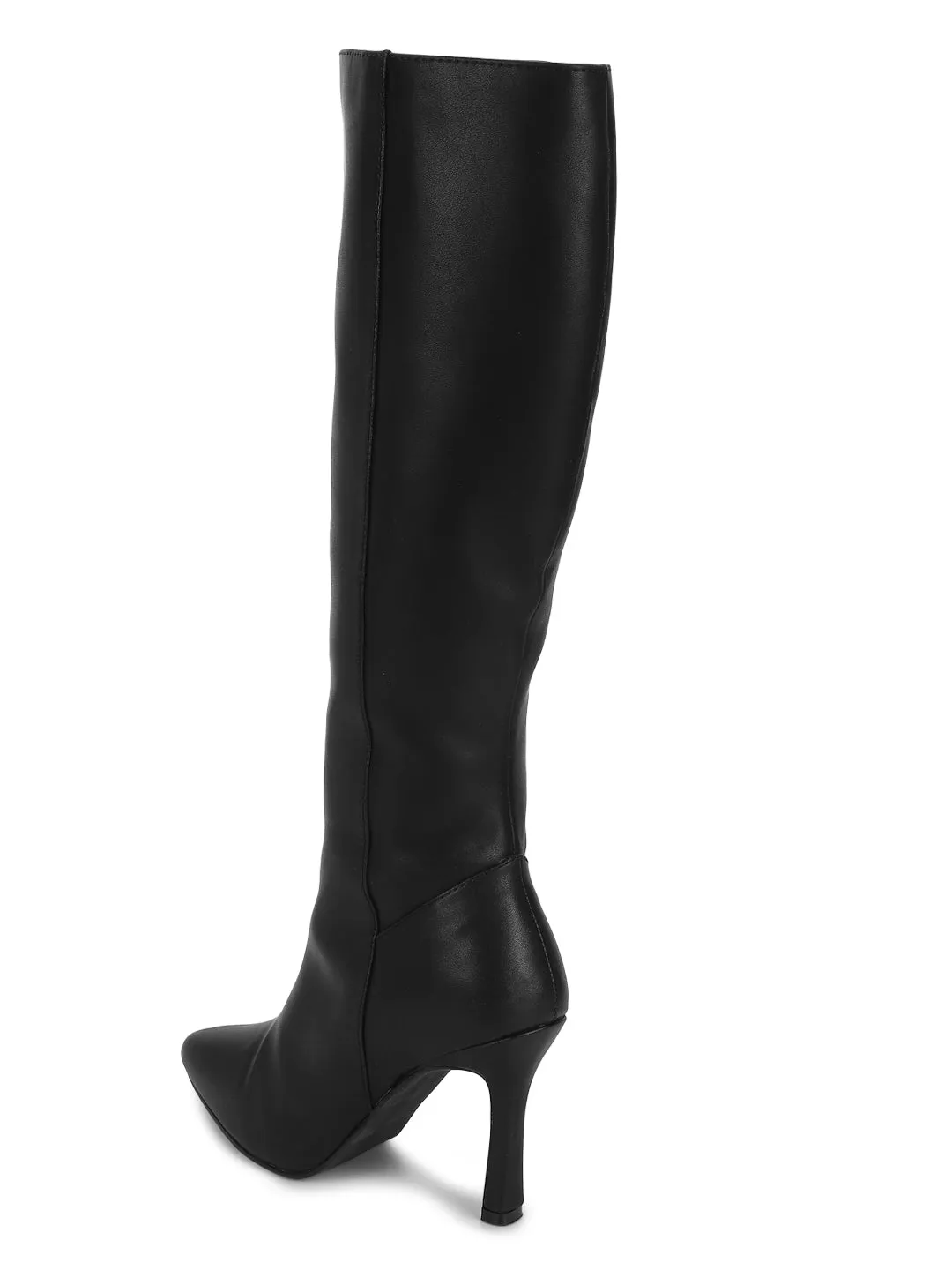 Black PU Stiletto Long Boots (TC-ST-1289-BLKPU)