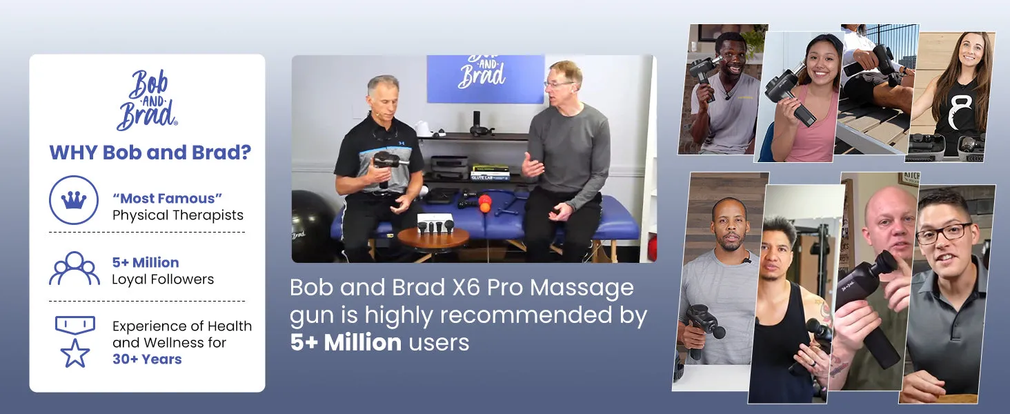 BOB AND BRAD X6 Pro Massage Gun Deep Tissue Percussion with Metal Head for Cold or Heat Therapy (Brand New)