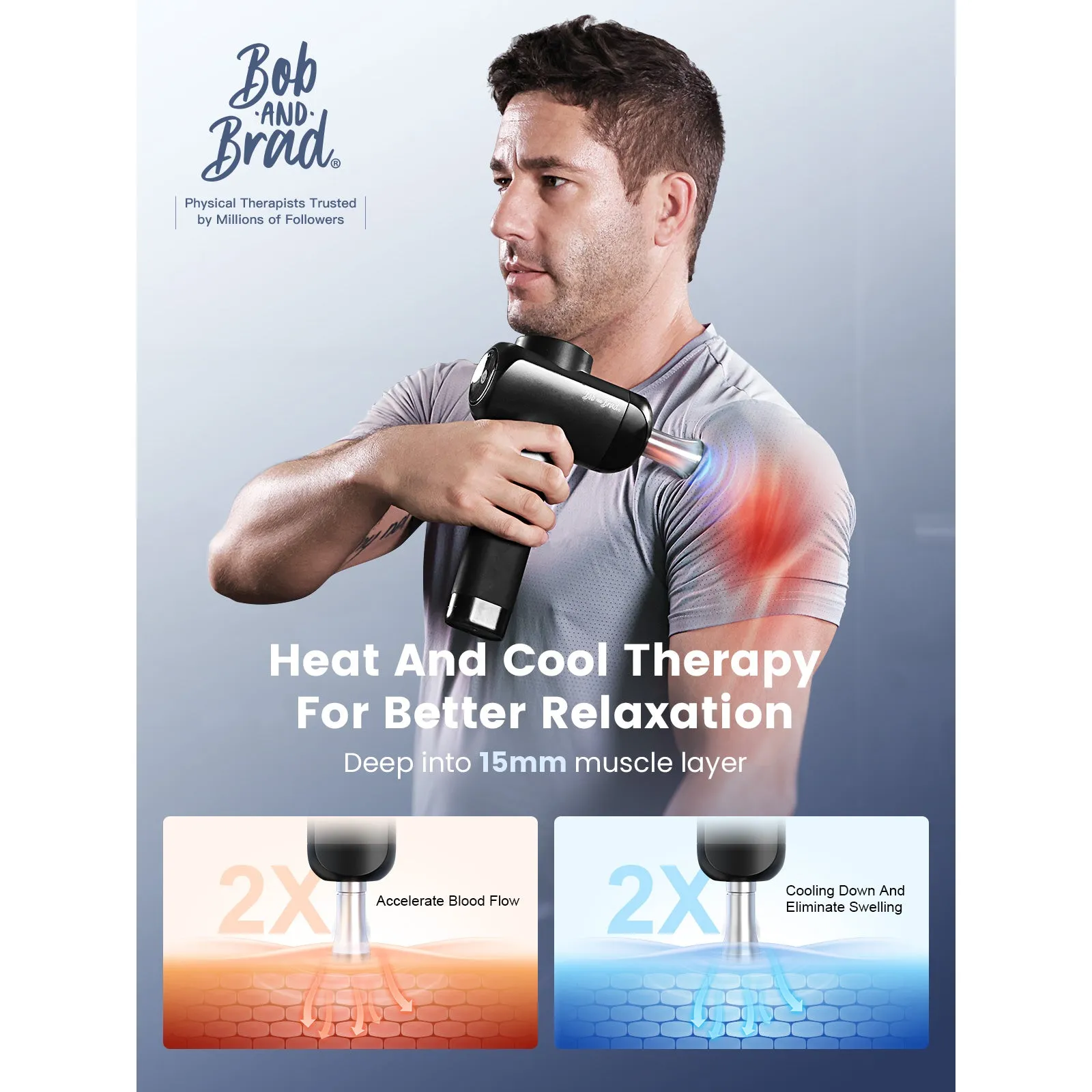 BOB AND BRAD X6 Pro Massage Gun Deep Tissue Percussion with Metal Head for Cold or Heat Therapy (OPEN BOX)