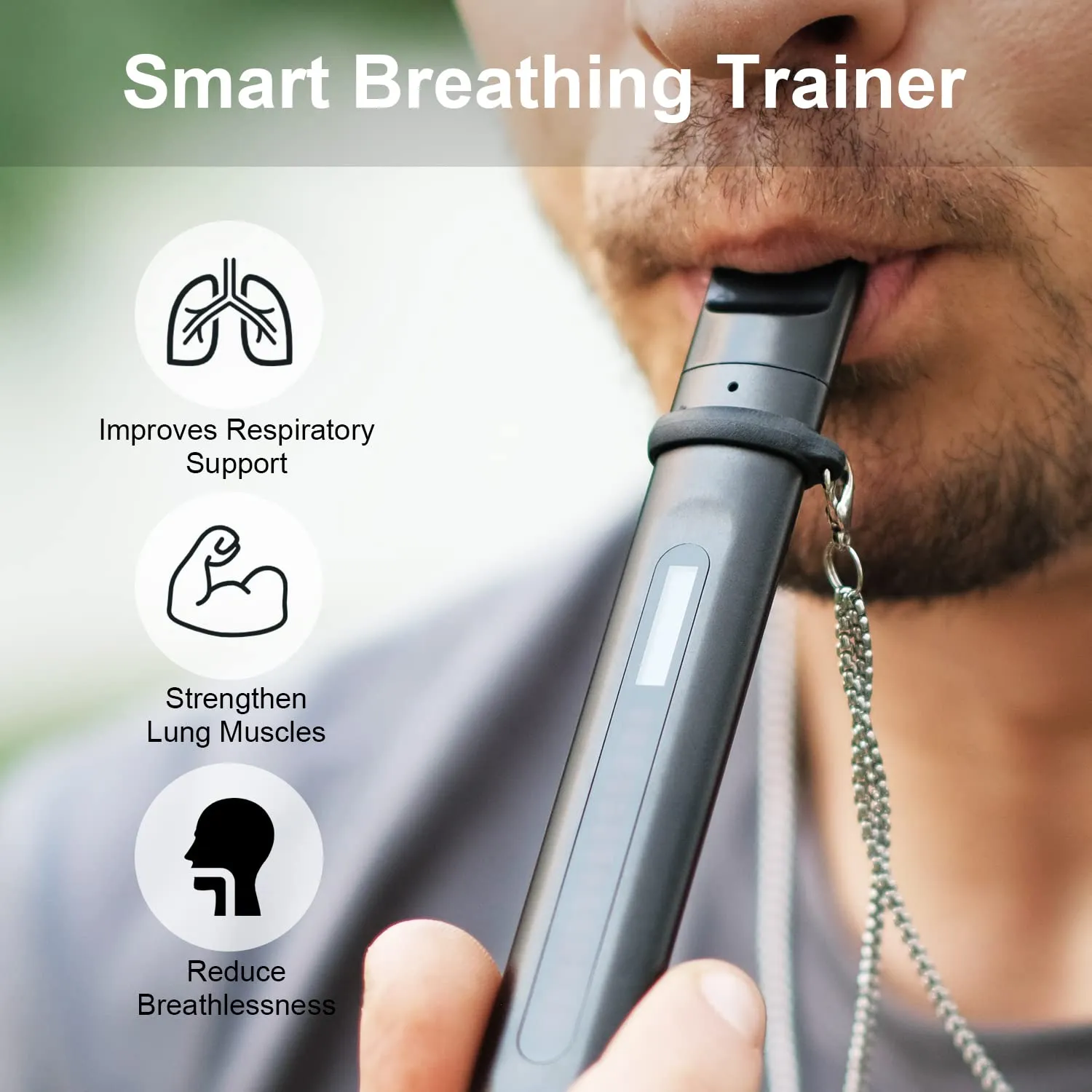 Breathing Exercise Device Compact Guided Portable Breathing Trainer with Real-time Result Display