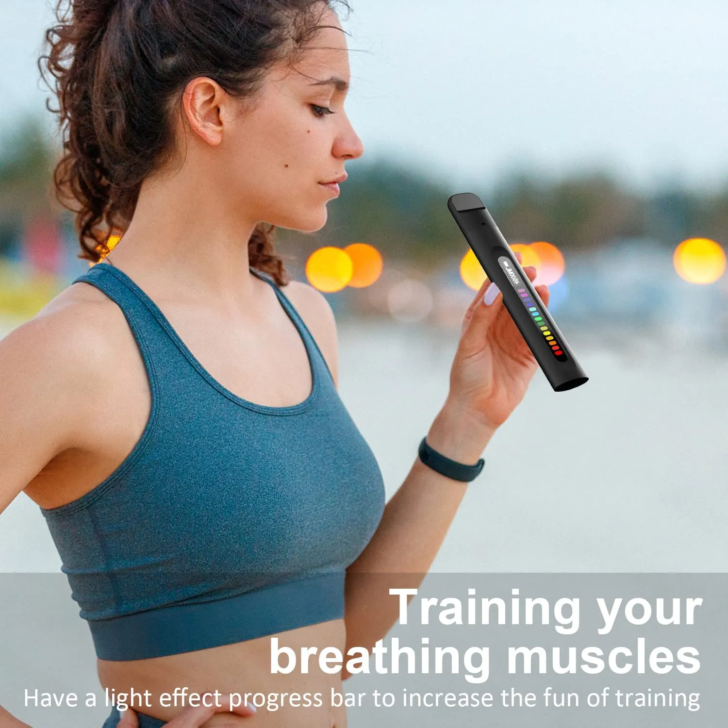 Breathing Exercise Device Compact Guided Portable Breathing Trainer with Real-time Result Display