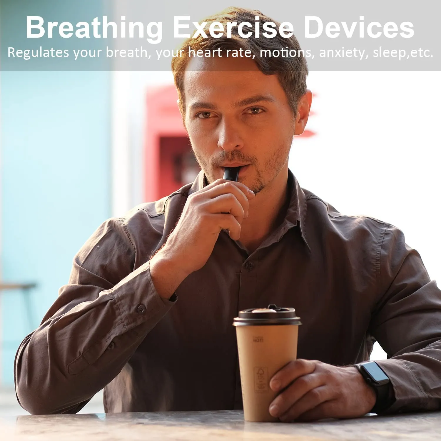 Breathing Exercise Device Compact Guided Portable Breathing Trainer with Real-time Result Display