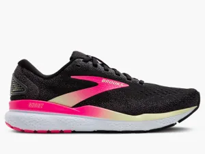 Brooks Ghost 16 Ladies Running Shoe (Black/Pink/Yellow)