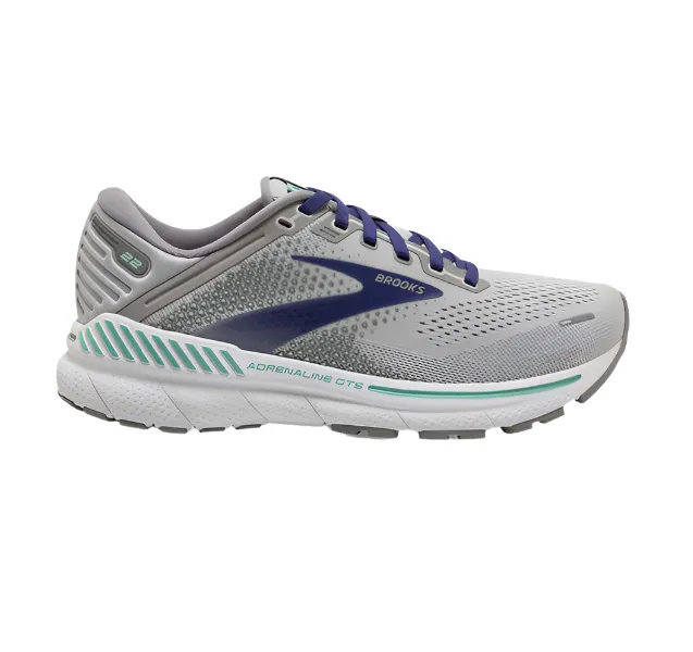 Brooks Women's Adrenaline GTS 22 Sneaker - Alloy/Blue/Green