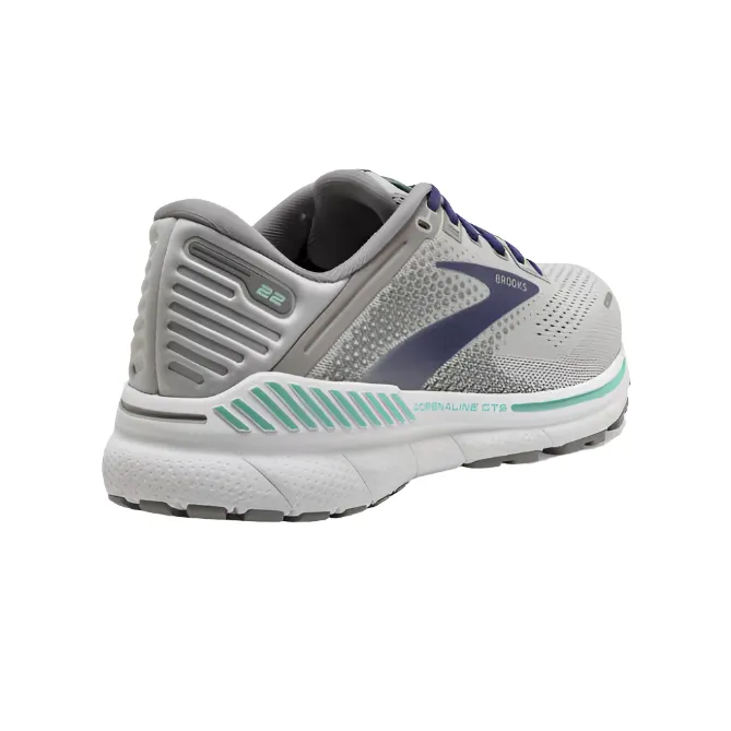 Brooks Women's Adrenaline GTS 22 Sneaker - Alloy/Blue/Green