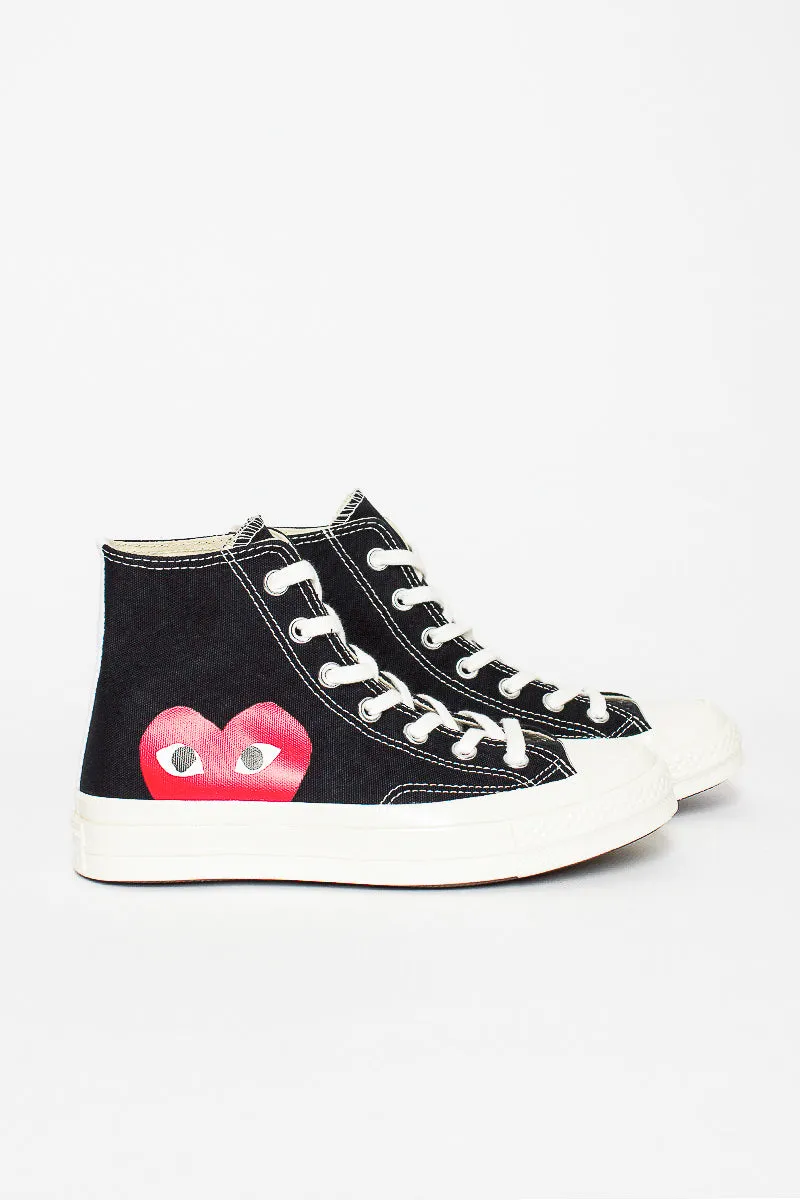 Comme Des Garçons PLAY X Chuck Taylors 1970's Hi Ox Black