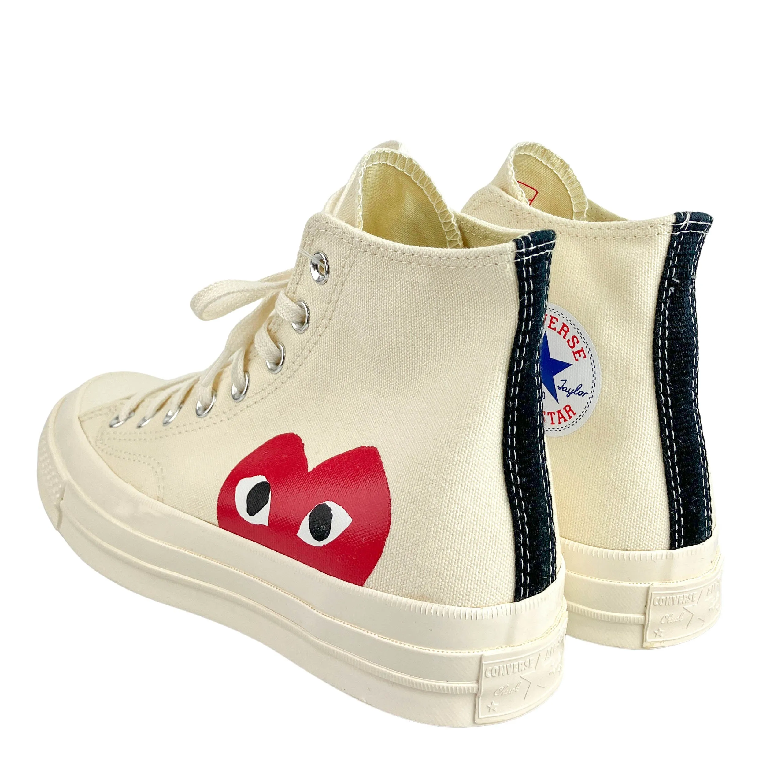 Converse x Comme Des Garçons High Top Sneakers in Cream