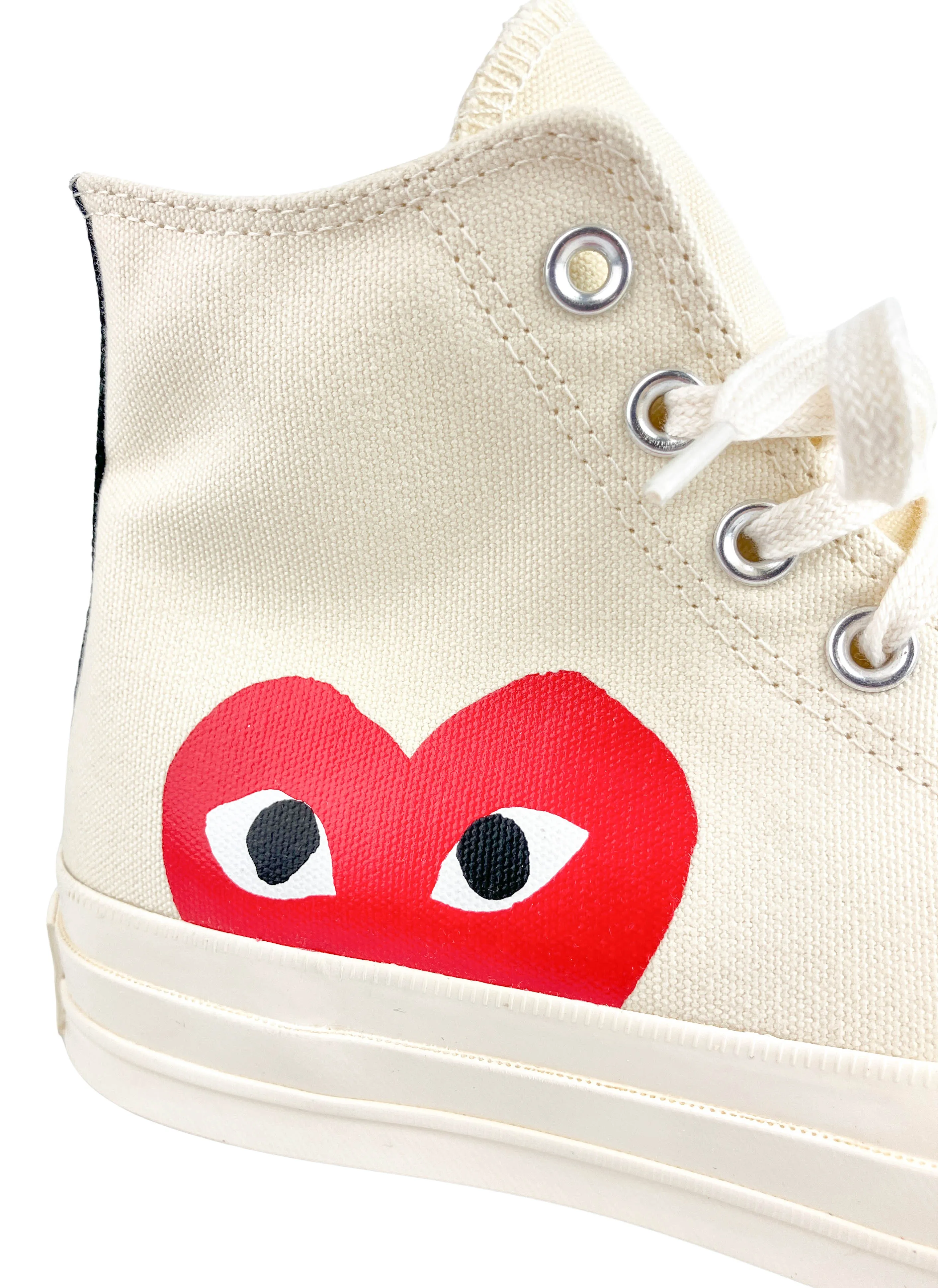 Converse x Comme Des Garçons High Top Sneakers in Cream