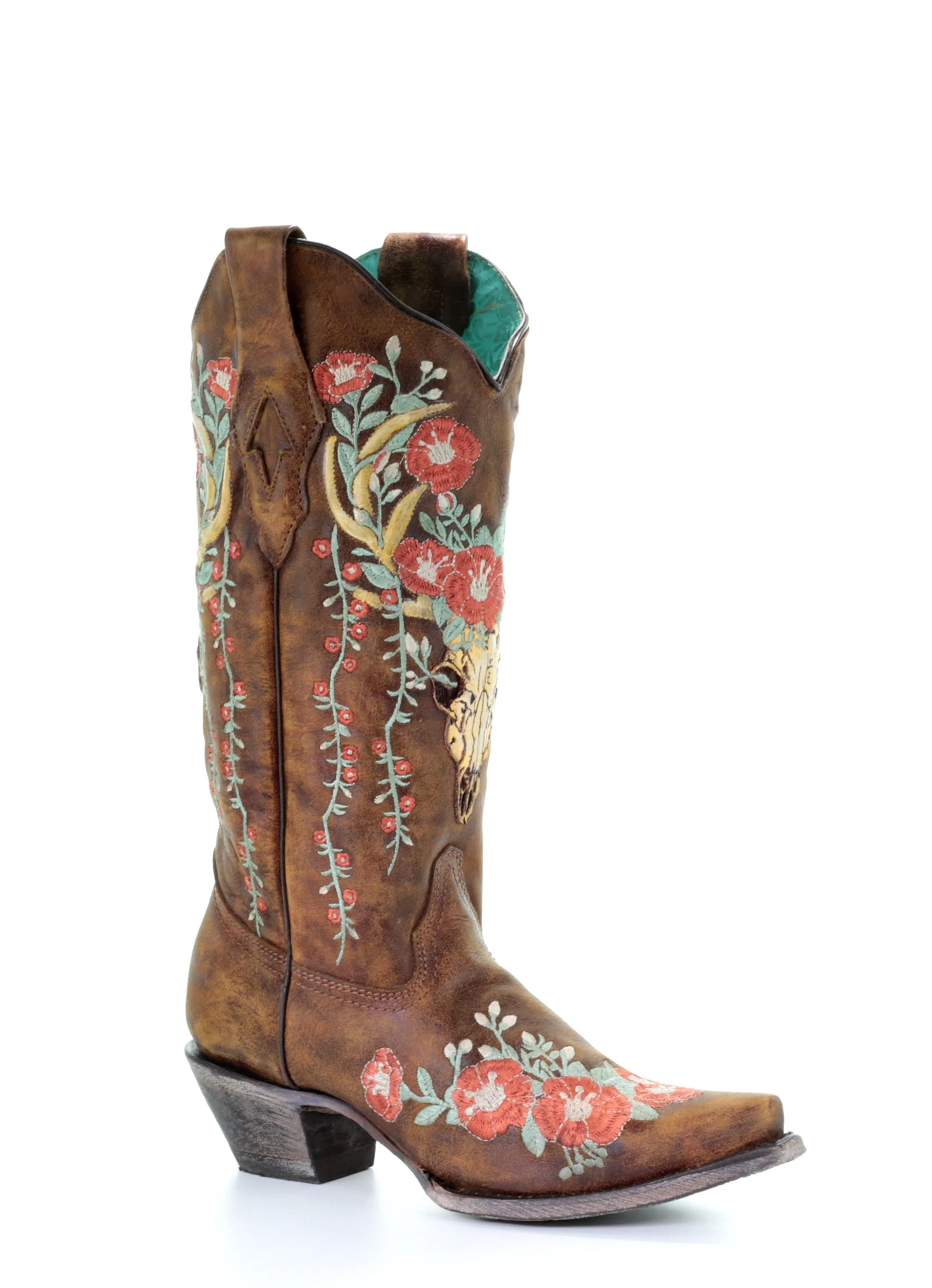 Corral LD Tan Deer Skull Embroidery Boots A3652 FW22