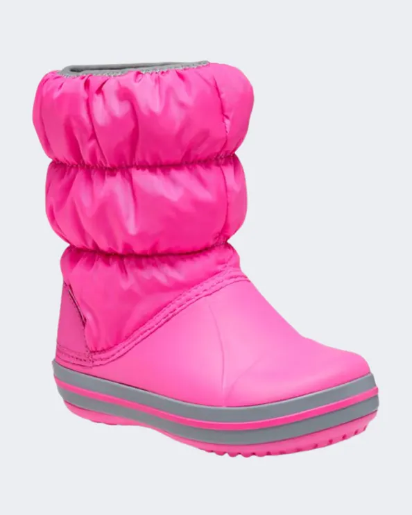 Crocs Winter Puff Kids Lifestyle Boots Pink/Grey 14613-6Tr