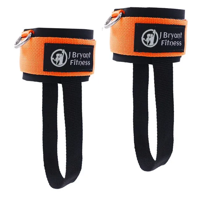 D-Ring Ankle Straps with Pedal Rope Achilles Tendon Support for Cable Machines Glute Leg Workout