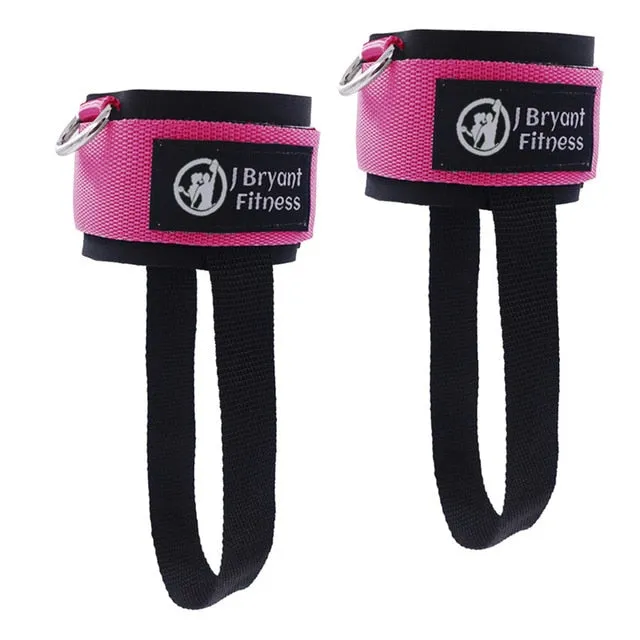 D-Ring Ankle Straps with Pedal Rope Achilles Tendon Support for Cable Machines Glute Leg Workout