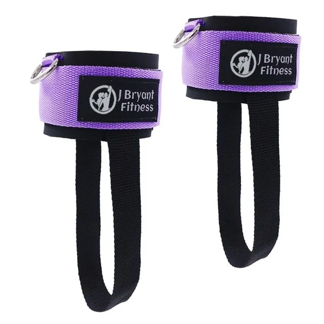 D-Ring Ankle Straps with Pedal Rope Achilles Tendon Support for Cable Machines Glute Leg Workout