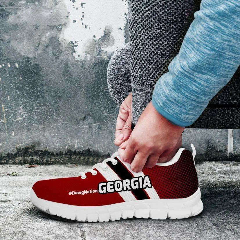 #DawgNation Georgia Fan Mesh Fabric Running Shoes