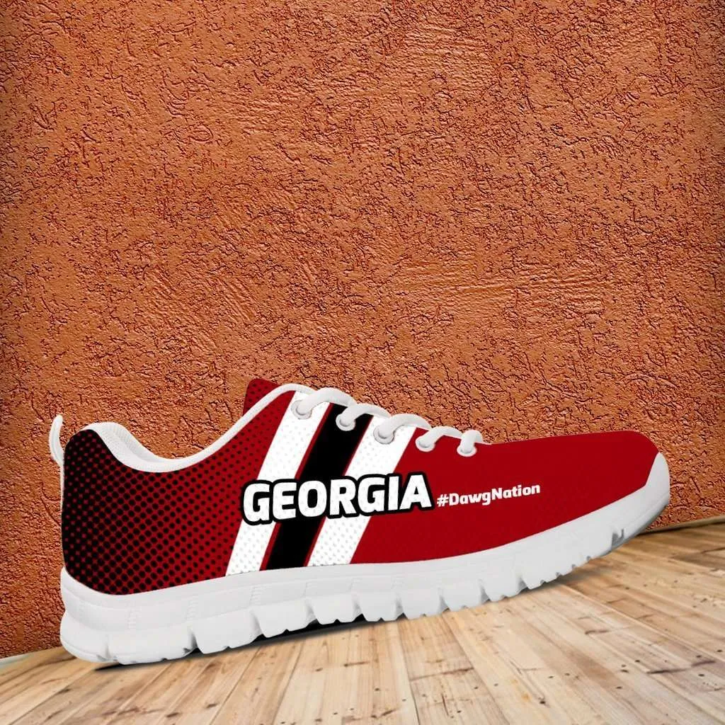 #DawgNation Georgia Fan Mesh Fabric Running Shoes