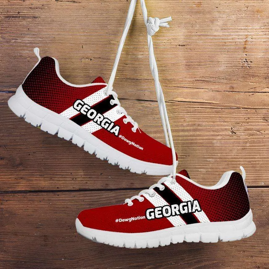 #DawgNation Georgia Fan Mesh Fabric Running Shoes