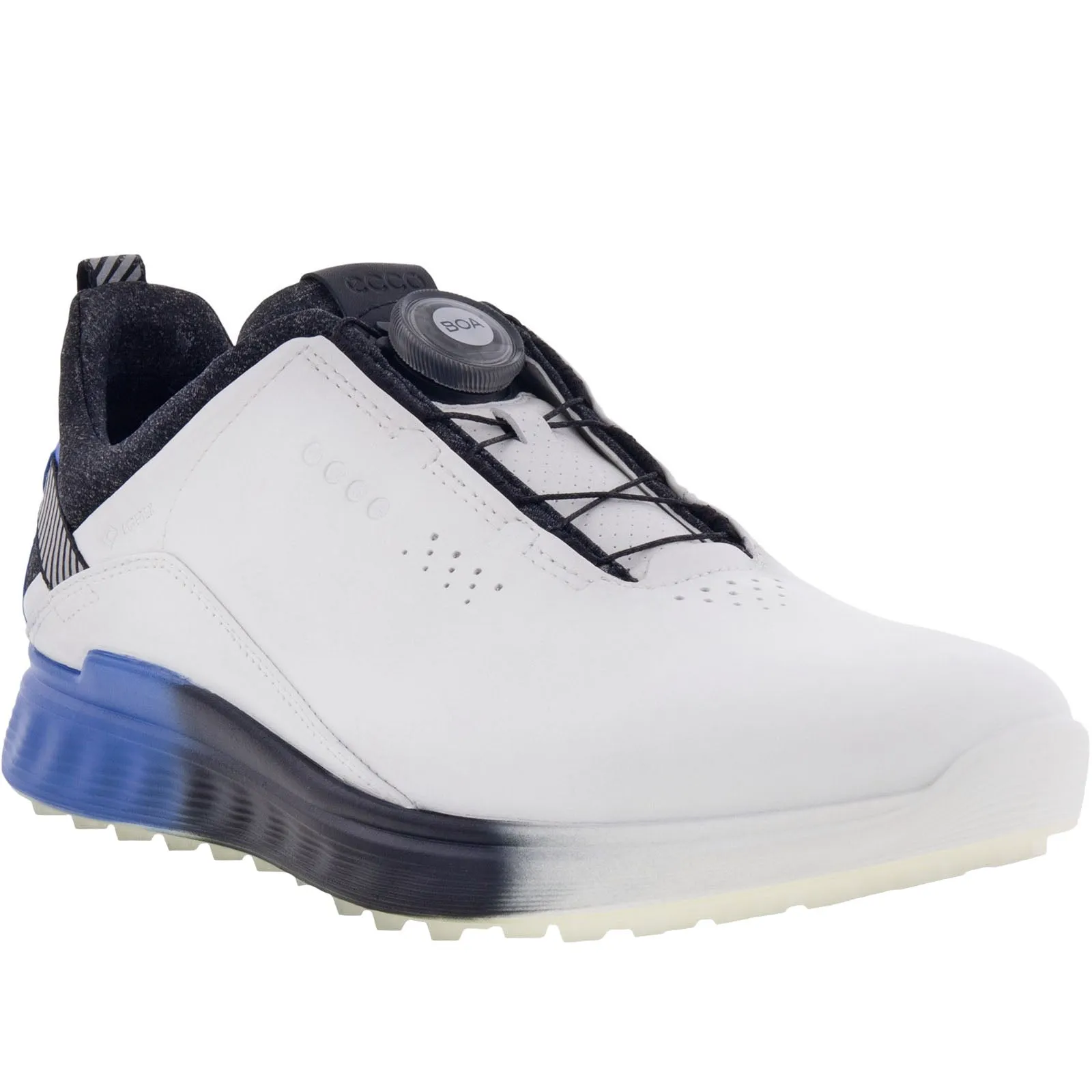 ECCO Mens S-Three BOA GORE-TEX Waterproof Hybrid Golf Shoes - White/Regatta