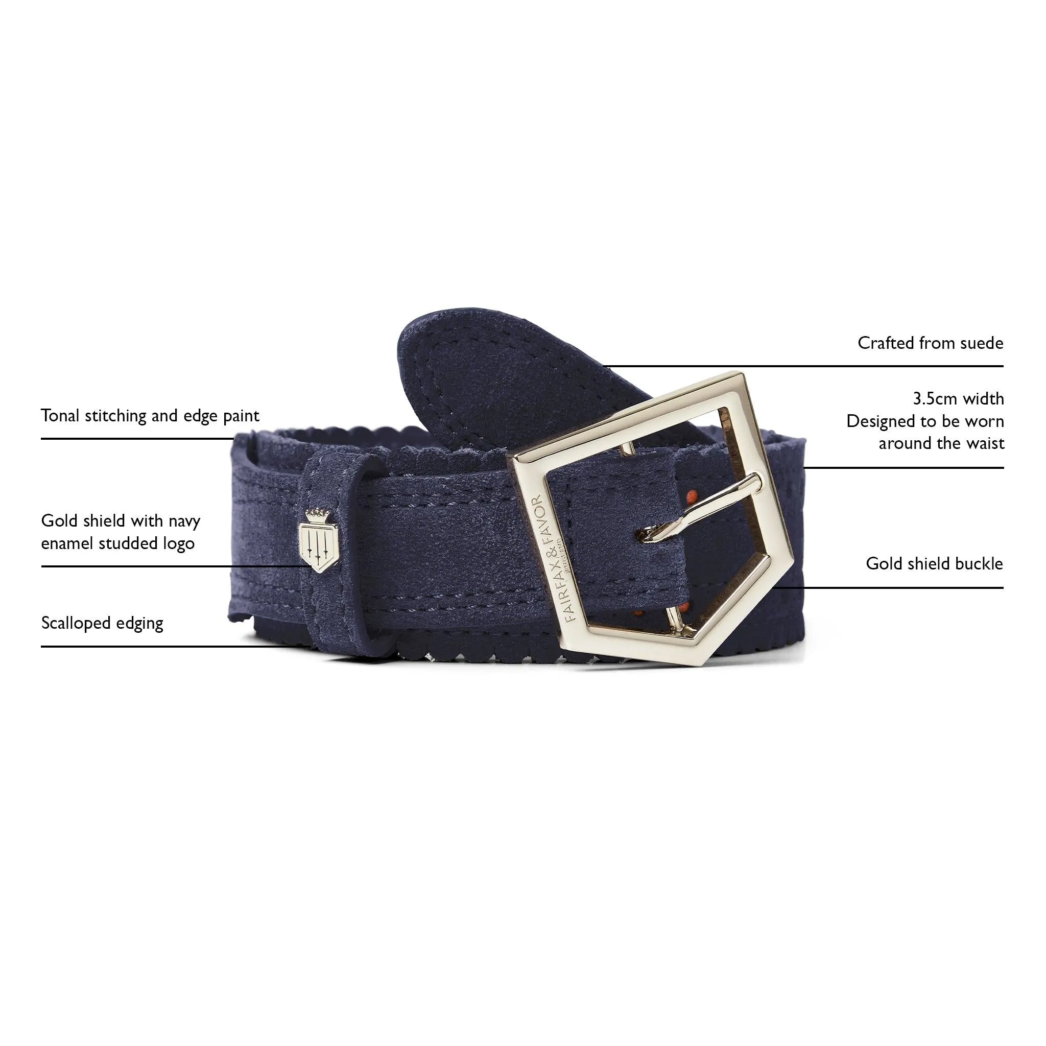 Fairfax & Favor Regina Ladies Belt - Navy