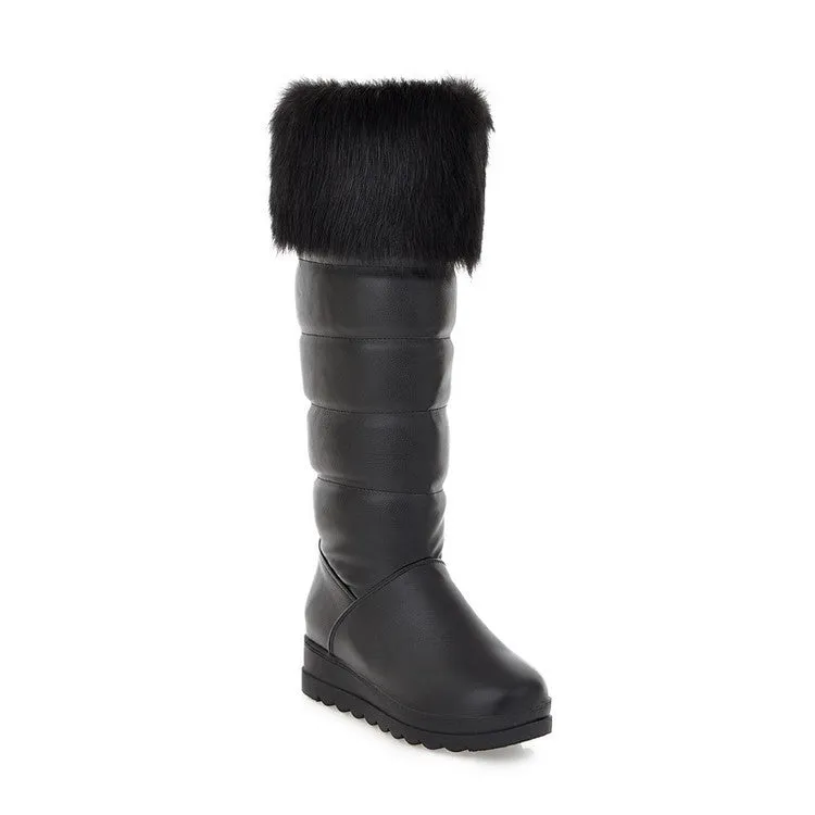 Fur Platform Snow Boots Knee High Boots for Women 5971