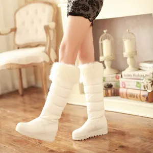 Fur Platform Snow Boots Knee High Boots for Women 5971