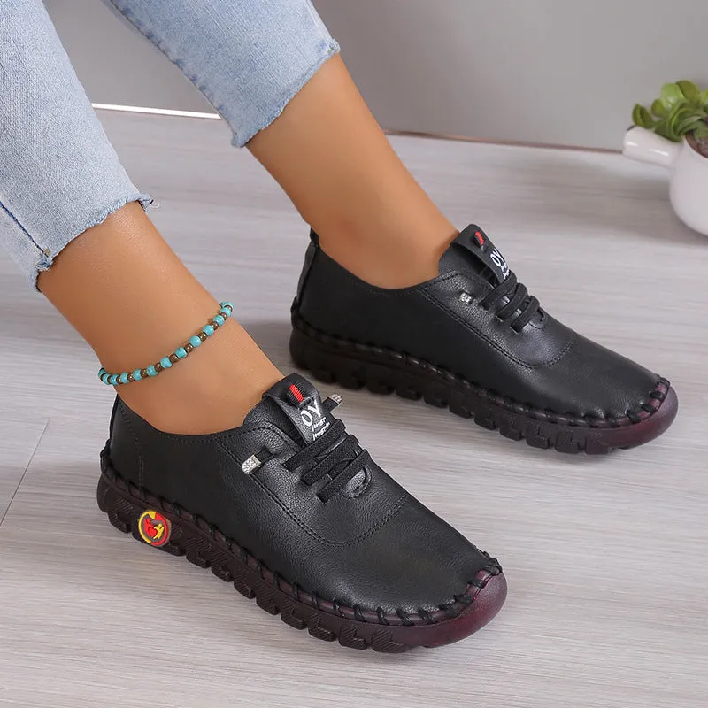 Genuine Handmade Leather Women Loafer Slip On Ankle Winter Walking Sneaker For Women