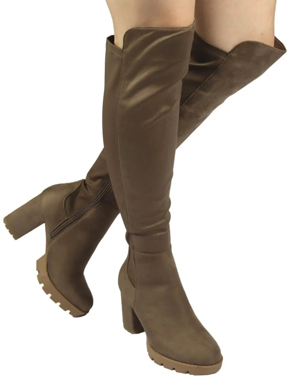 GOSSIP-10 PLATFORM CHUNKY HEEL OVER THE KNEE HIGH BOOTS