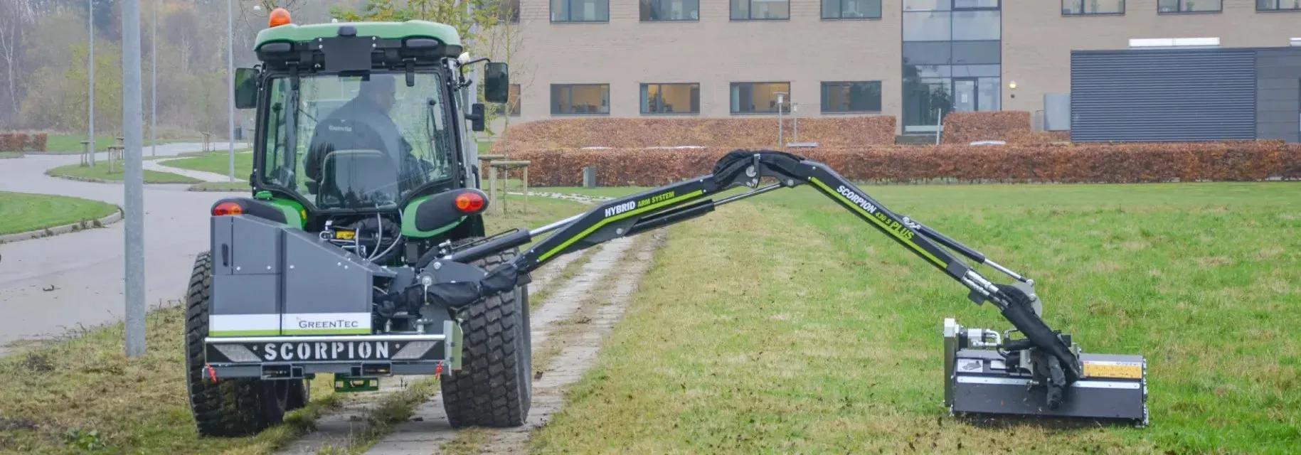 GreenTec Limb Trimmer High Reach | Model Scorpion-430 PLUS | Transport Width 7' 3" | Hybrid Arm System | For Skid Steers