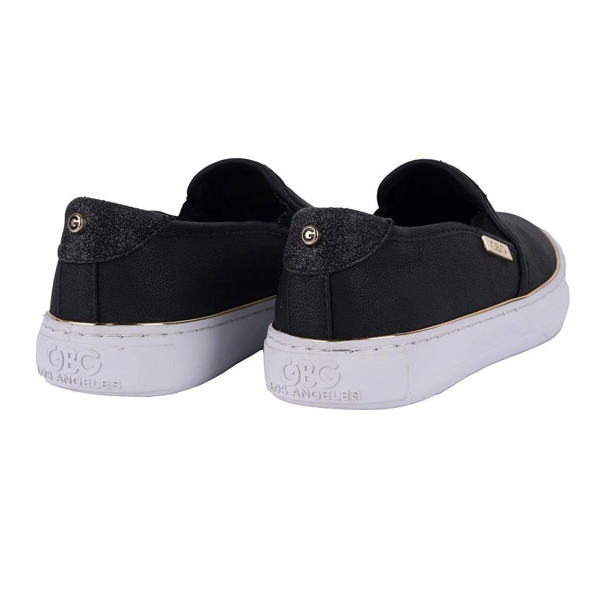 Guess Gbg Los Angeles Gollys Low-Top Sneakers Leather Black Colour For Women