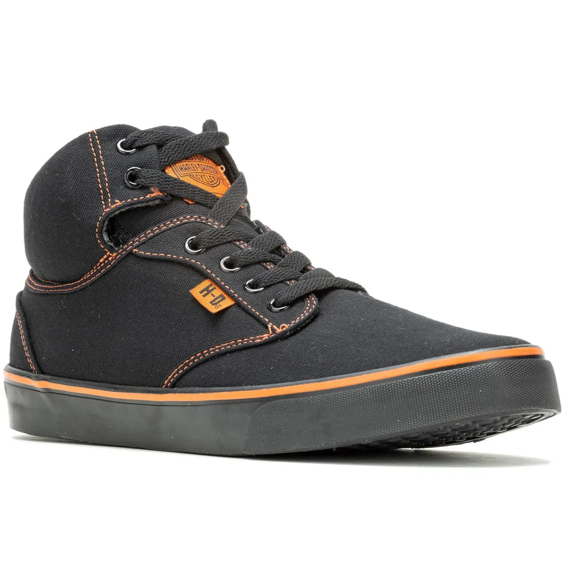 Harley-Davidson Men's Wrenford Black 3.5-Inch Sneaker Shoe, Black/Orange D93898