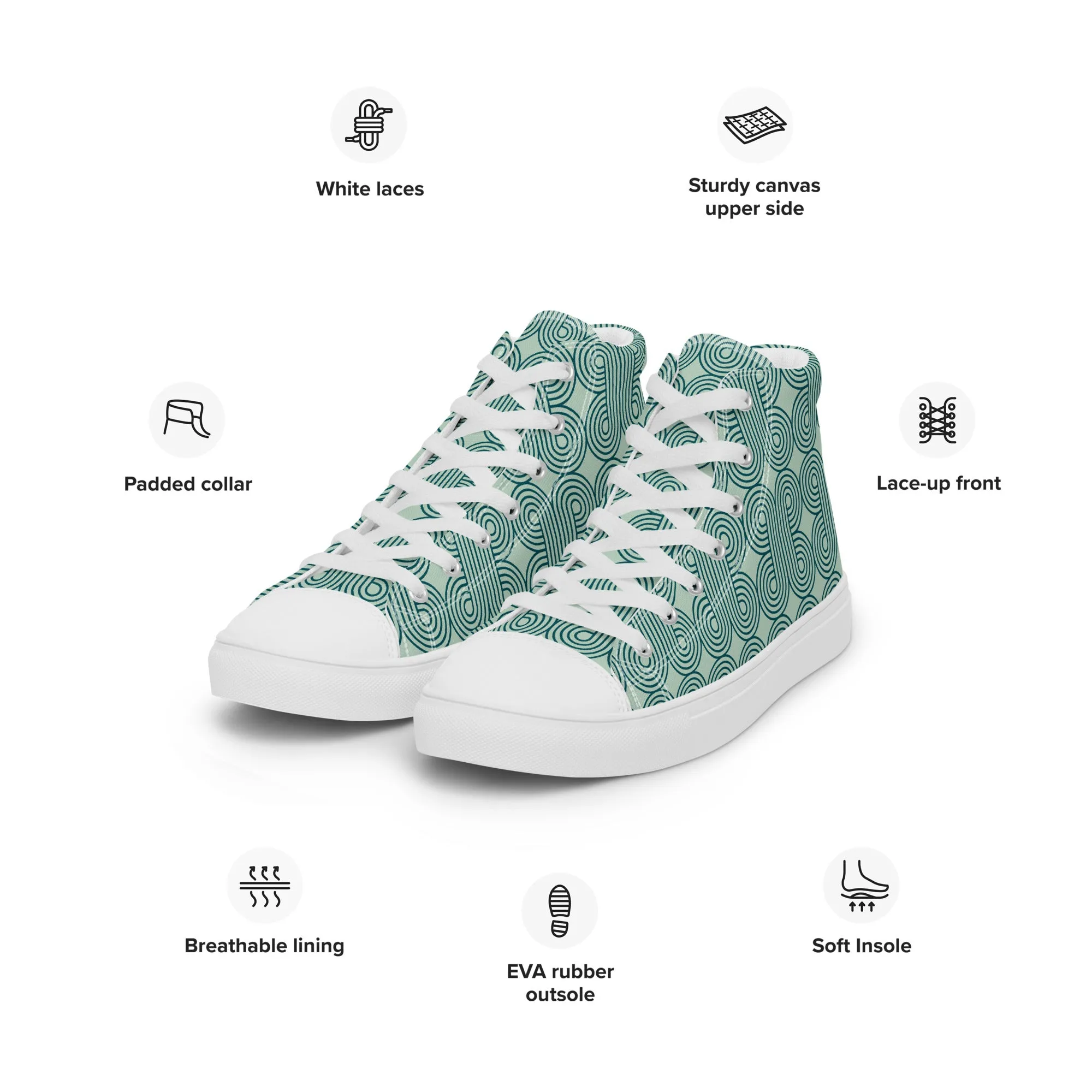 High Top Sneaker Women with Design Pattern - Mia