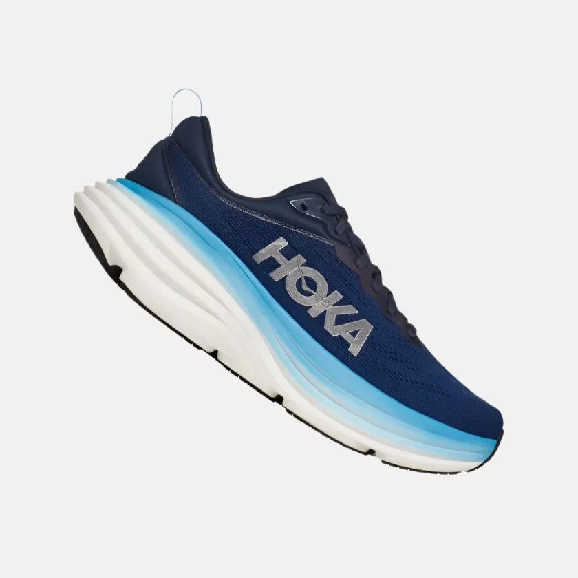 Hoak Bondi 8 Wide Men's Running Shoes -Outer Space Blue/All Aboard